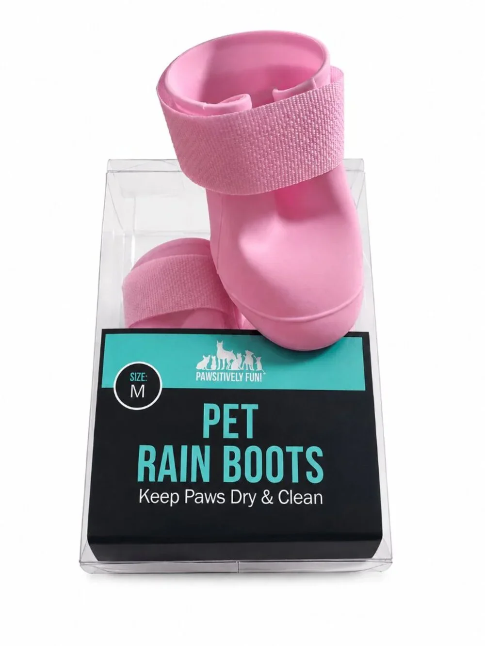 Pawsitively Fun Pink Pet Rain Boots Medium NIP Waterproof Dog Boots